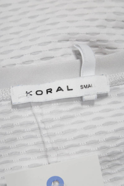 Koral Women Basic Sleeveless Tank Geometric Round Neck White Size S