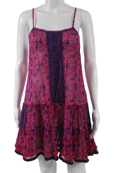 Poupette St. Barth Womens Sundress Pink Cotton Sleeveless Short Size S