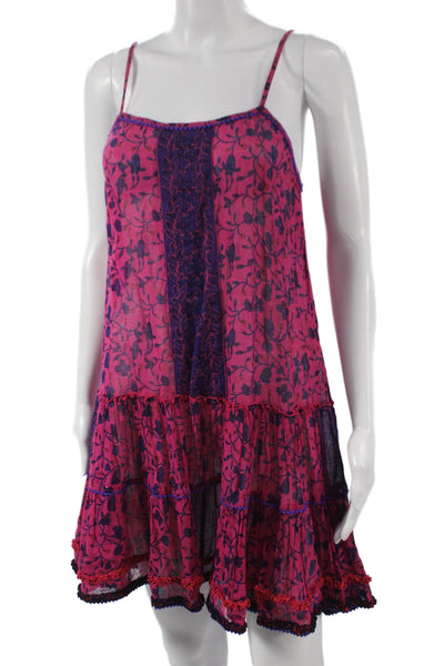 Poupette St. Barth Womens Sundress Pink Cotton Sleeveless Short Size S