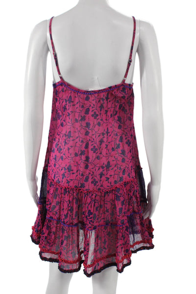 Poupette St. Barth Womens Sundress Pink Cotton Sleeveless Short Size S