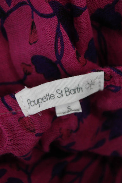 Poupette St. Barth Womens Sundress Pink Cotton Sleeveless Short Size S