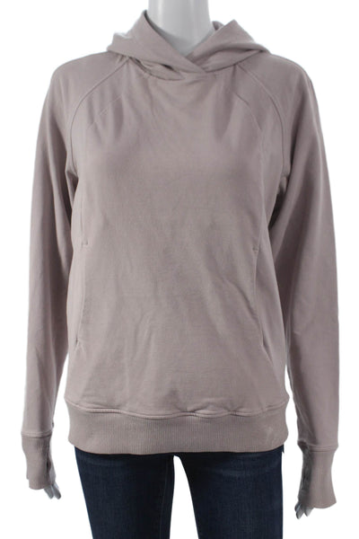 Lululemon Women Beige Cotton Blend Pullover Hoodie Long Sleeve Size 4