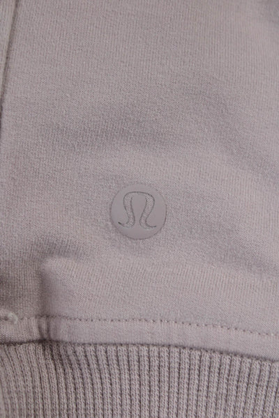 Lululemon Women Beige Cotton Blend Pullover Hoodie Long Sleeve Size 4