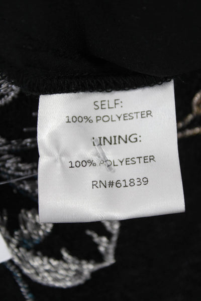 Rickie Freeman Teri Jon Womens Fit & Flare Black Floral Mid Calf Dress Size 2