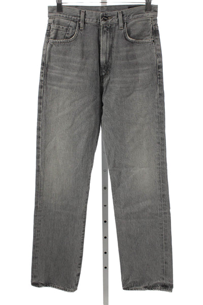 Goldsign Womens Straight Jeans Gray High Rise Button 100% Cotton Size 25