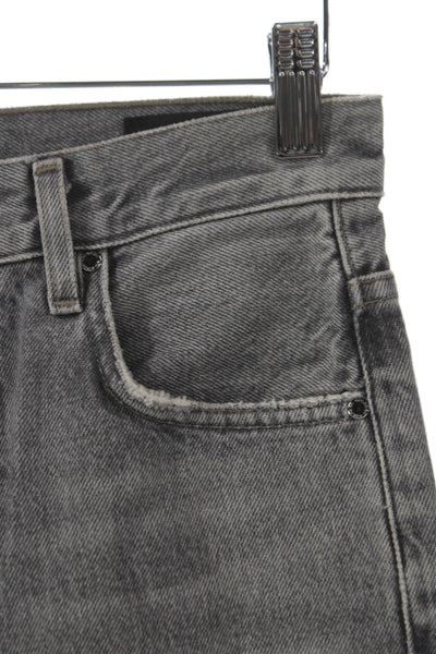 Goldsign Womens Straight Jeans Gray High Rise Button 100% Cotton Size 25