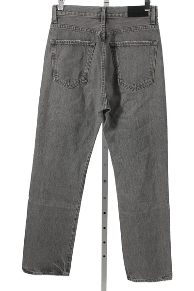Goldsign Womens Straight Jeans Gray High Rise Button 100% Cotton Size 25