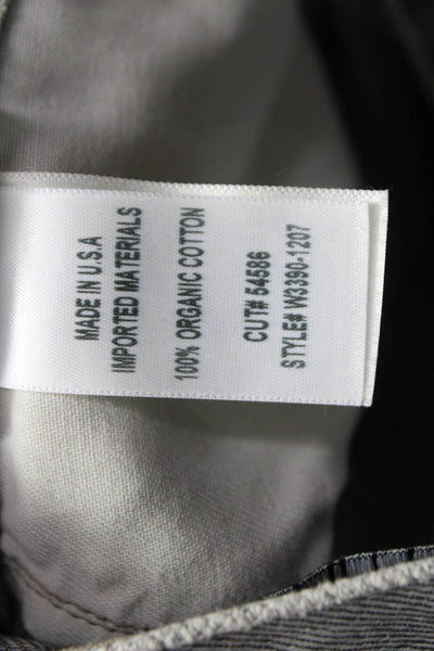 Goldsign Womens Straight Jeans Gray High Rise Button 100% Cotton Size 25