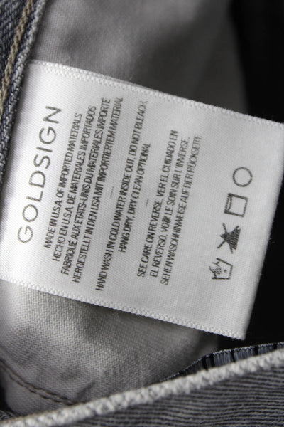 Goldsign Womens Straight Jeans Gray High Rise Button 100% Cotton Size 25