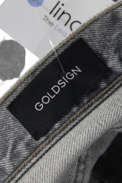 Goldsign Womens Straight Jeans Gray High Rise Button 100% Cotton Size 25
