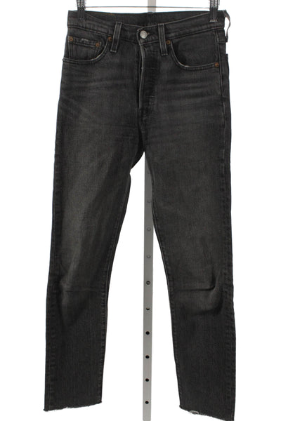 Levis Womens Ankle Black Jeans Mid Rise Cotton Size 24