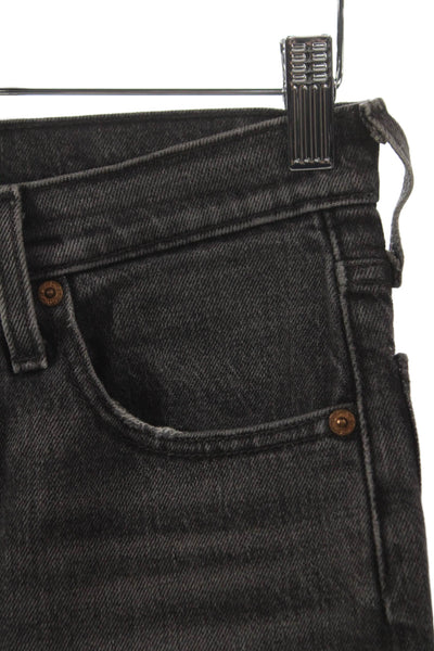 Levis Womens Ankle Black Jeans Mid Rise Cotton Size 24