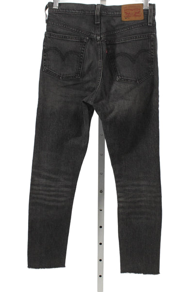 Levis Womens Ankle Black Jeans Mid Rise Cotton Size 24