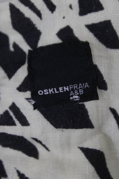 Osklen Women Cropped Tank Black Linen Animal Print Size PP