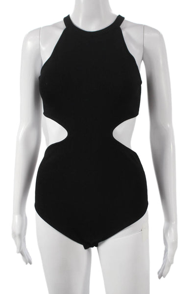 Zara Women Halter Sleeveless One Piece Bodysuit Black Polyester Size S