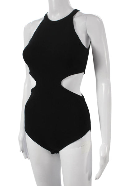 Zara Women Halter Sleeveless One Piece Bodysuit Black Polyester Size S
