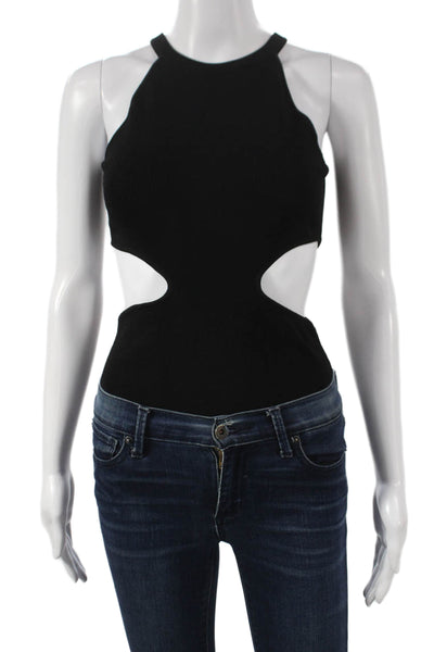 Zara Women Halter Sleeveless One Piece Bodysuit Black Polyester Size S