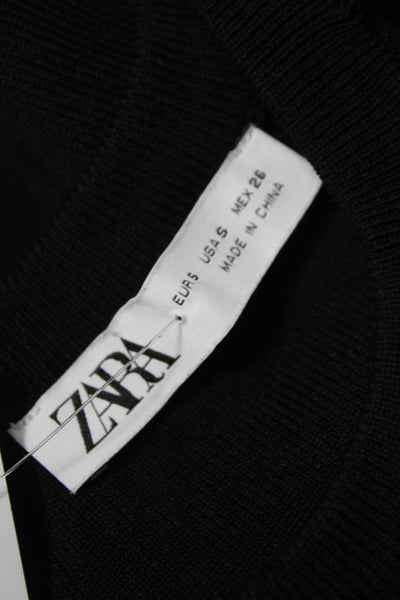 Zara Women Halter Sleeveless One Piece Bodysuit Black Polyester Size S