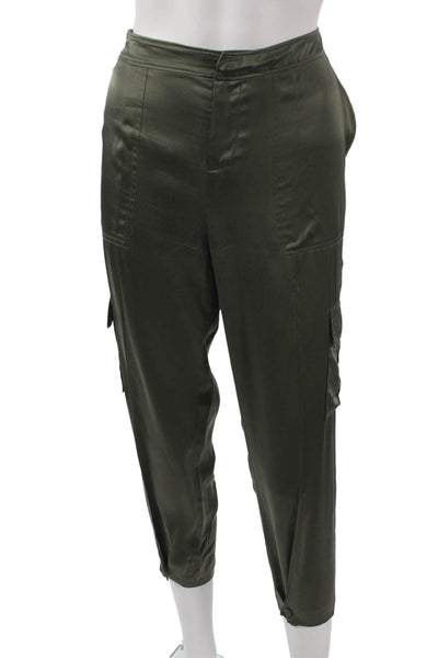 Joie Womens Cargo Silk Pants Green Size 2