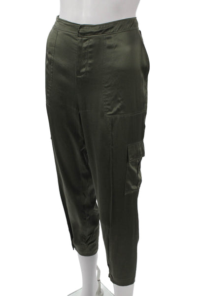 Joie Womens Cargo Silk Pants Green Size 2