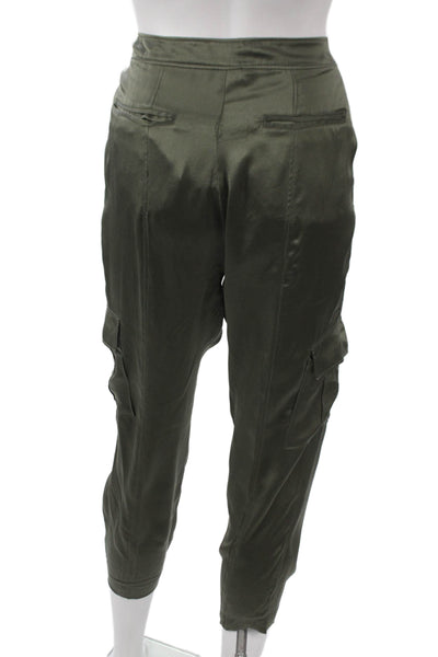 Joie Womens Cargo Silk Pants Green Size 2