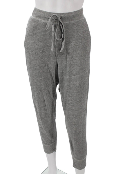 Nili Lotan Women Jogger Pants Gray Drawstring Solid Cotton Blend Size S