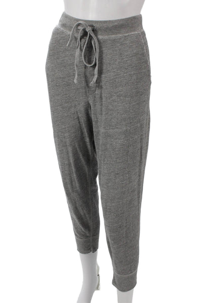 Nili Lotan Women Jogger Pants Gray Drawstring Solid Cotton Blend Size S