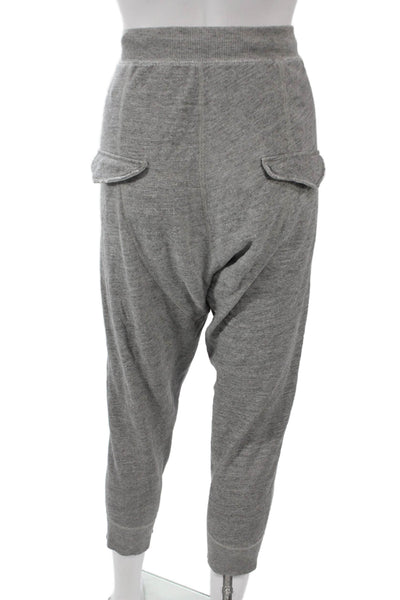 Nili Lotan Women Jogger Pants Gray Drawstring Solid Cotton Blend Size S