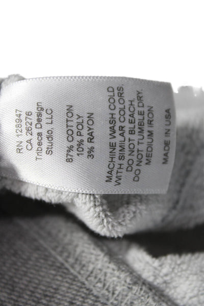Nili Lotan Women Jogger Pants Gray Drawstring Solid Cotton Blend Size S