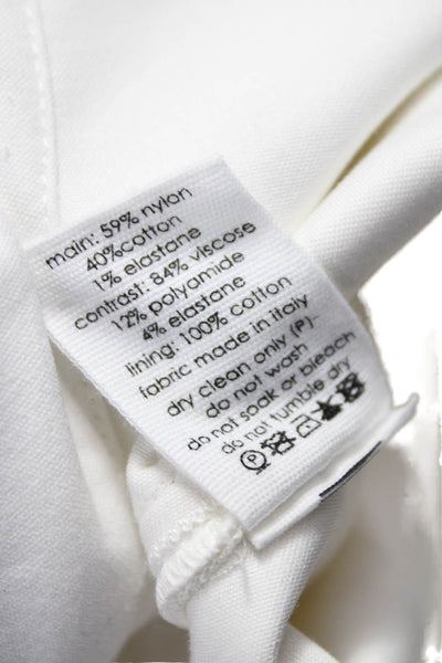 Bassike Women Harem Pants White Nylon Zip Closure Size 3