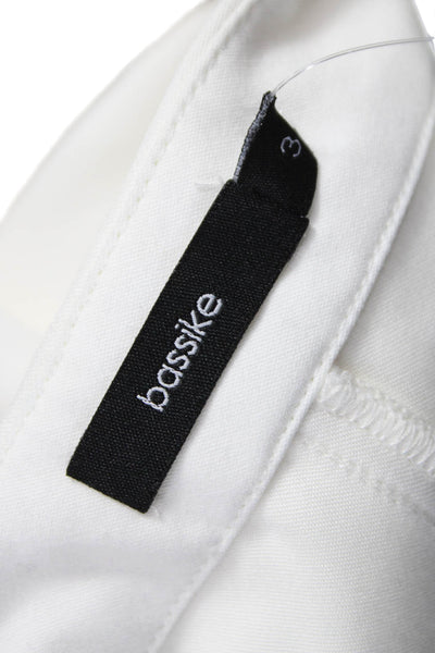 Bassike Women Harem Pants White Nylon Zip Closure Size 3