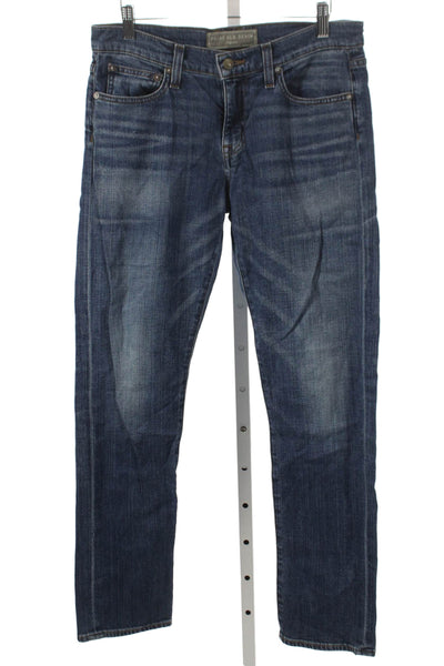 Point Sur Womens Straight Jeans Blue Mid Rise Zip Cotton Blend Size 27