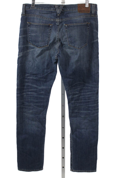 Point Sur Womens Straight Jeans Blue Mid Rise Zip Cotton Blend Size 27