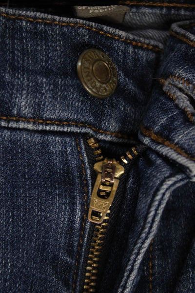 Point Sur Womens Straight Jeans Blue Mid Rise Zip Cotton Blend Size 27