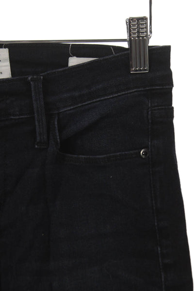 Frame Denim Women Flared Jeans Mid Rise Blue Cotton Blend Button Size 27
