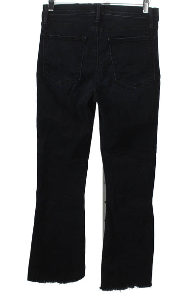 Frame Denim Women Flared Jeans Mid Rise Blue Cotton Blend Button Size 27