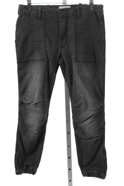 Nili Lotan Women Jogger Pants Gray Cotton Zip Size 27