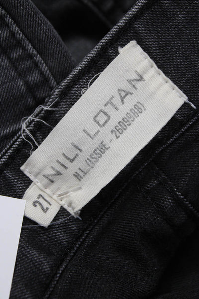 Nili Lotan Women Jogger Pants Gray Cotton Zip Size 27