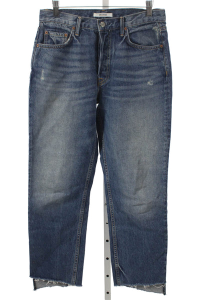 Grlfrnd Women High Rise Straight Blue Cotton Jeans Size 27