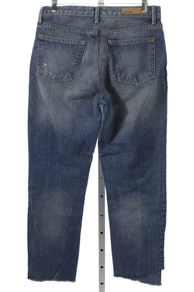 Grlfrnd Women High Rise Straight Blue Cotton Jeans Size 27
