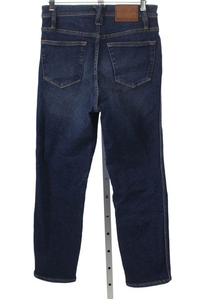 Point Sur Women Straight Mid Rise Blue Jeans Button Cotton Blend Size 27