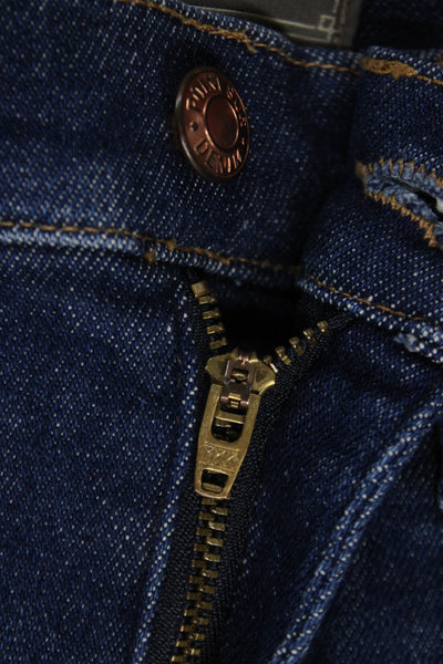 Point Sur Women Straight Mid Rise Blue Jeans Button Cotton Blend Size 27