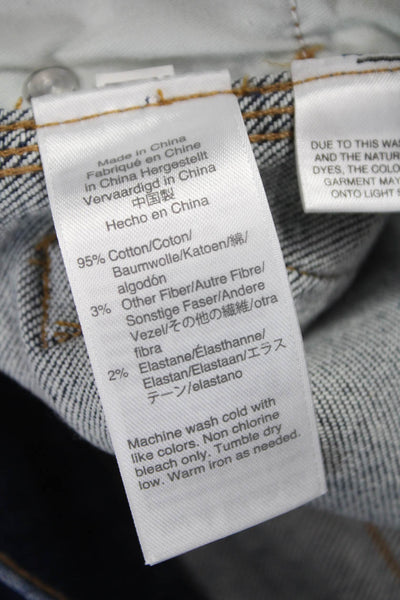 Point Sur Women Straight Mid Rise Blue Jeans Button Cotton Blend Size 27