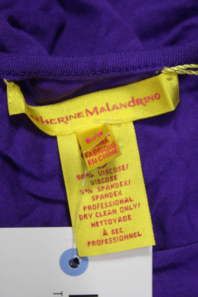 Catherine Malandrino Women Bodycon Dress Purple Sleeveless Knee Length Size S