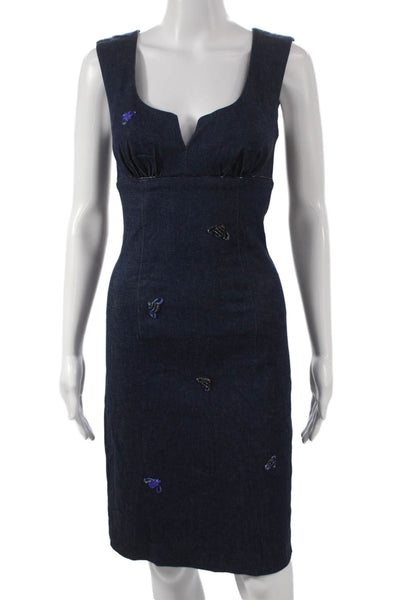 A.B. S by Allen Schwartz Women Sheath Dress Blue Sweetheart Sleeveless Size 2