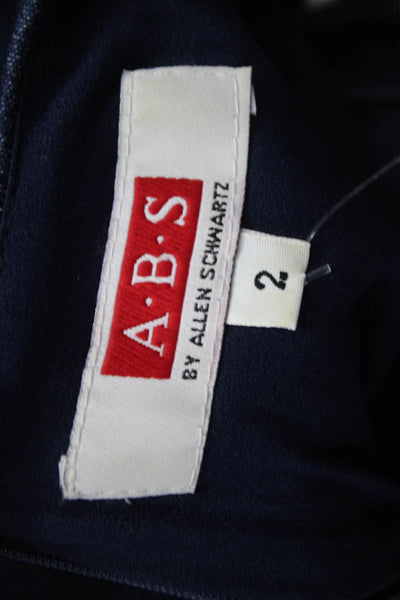 A.B. S by Allen Schwartz Women Sheath Dress Blue Sweetheart Sleeveless Size 2