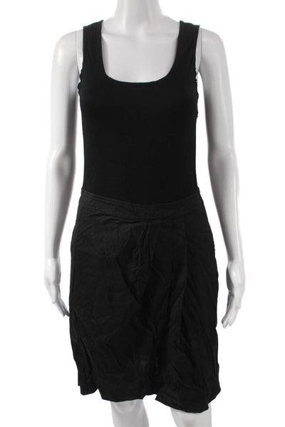 DKNY Womens Tank Dress Black Square Neck Viscose Knee Length Size 2