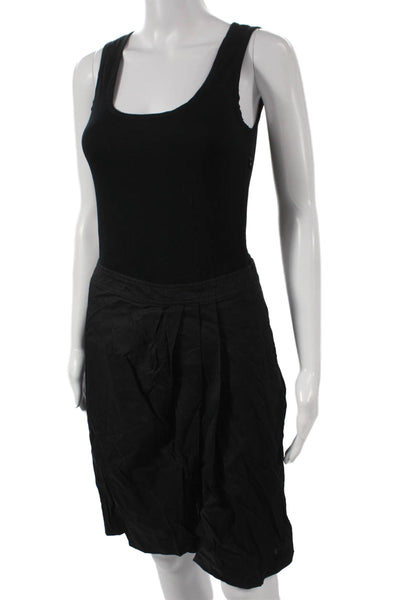 DKNY Womens Tank Dress Black Square Neck Viscose Knee Length Size 2