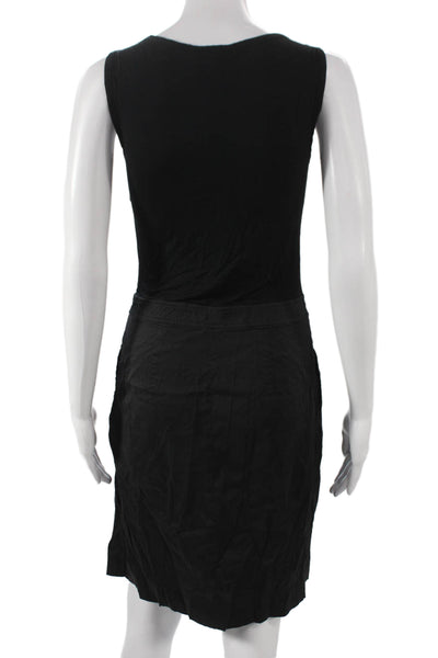 DKNY Womens Tank Dress Black Square Neck Viscose Knee Length Size 2