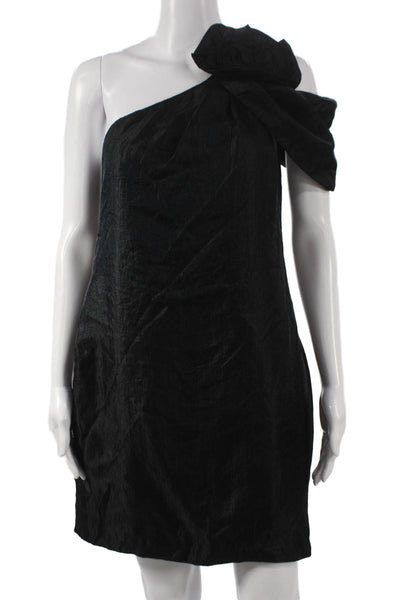 Alexia Admor Women Shift Black One Shoulder Sleeveless Rayon Dress Size S